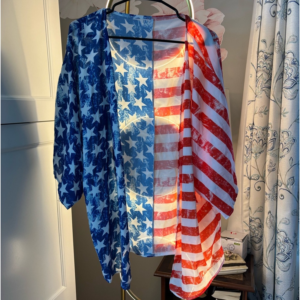Sheer American Flag design Cover up